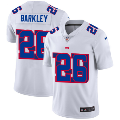 New York Giants #26 Saquon Barkley White Men's Nike Team Logo Dual Overlap Limited NFL Jersey Men's